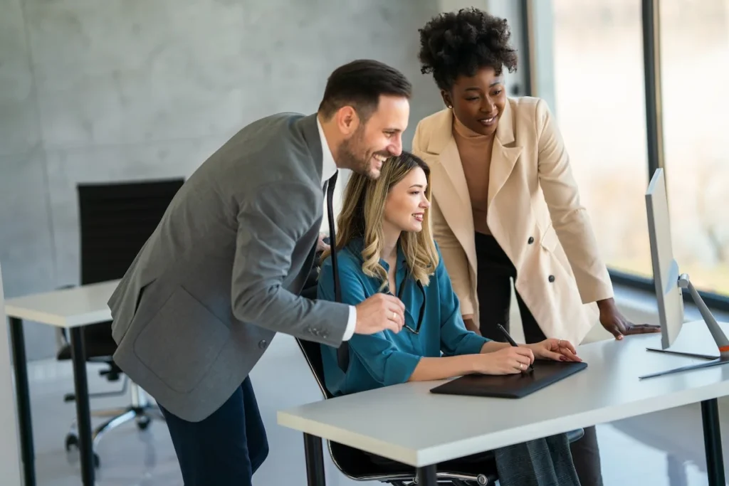 Multiethnic business people